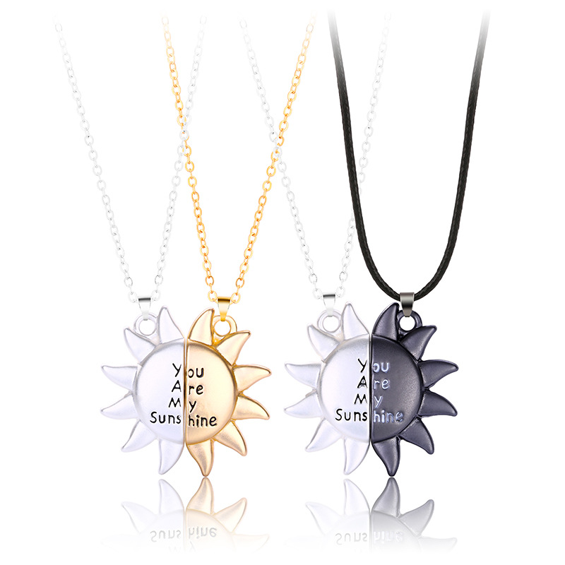 Alloy Material Casual Simple Style Sun Alloy Plating Valentine's Day Couple Pendant Necklace