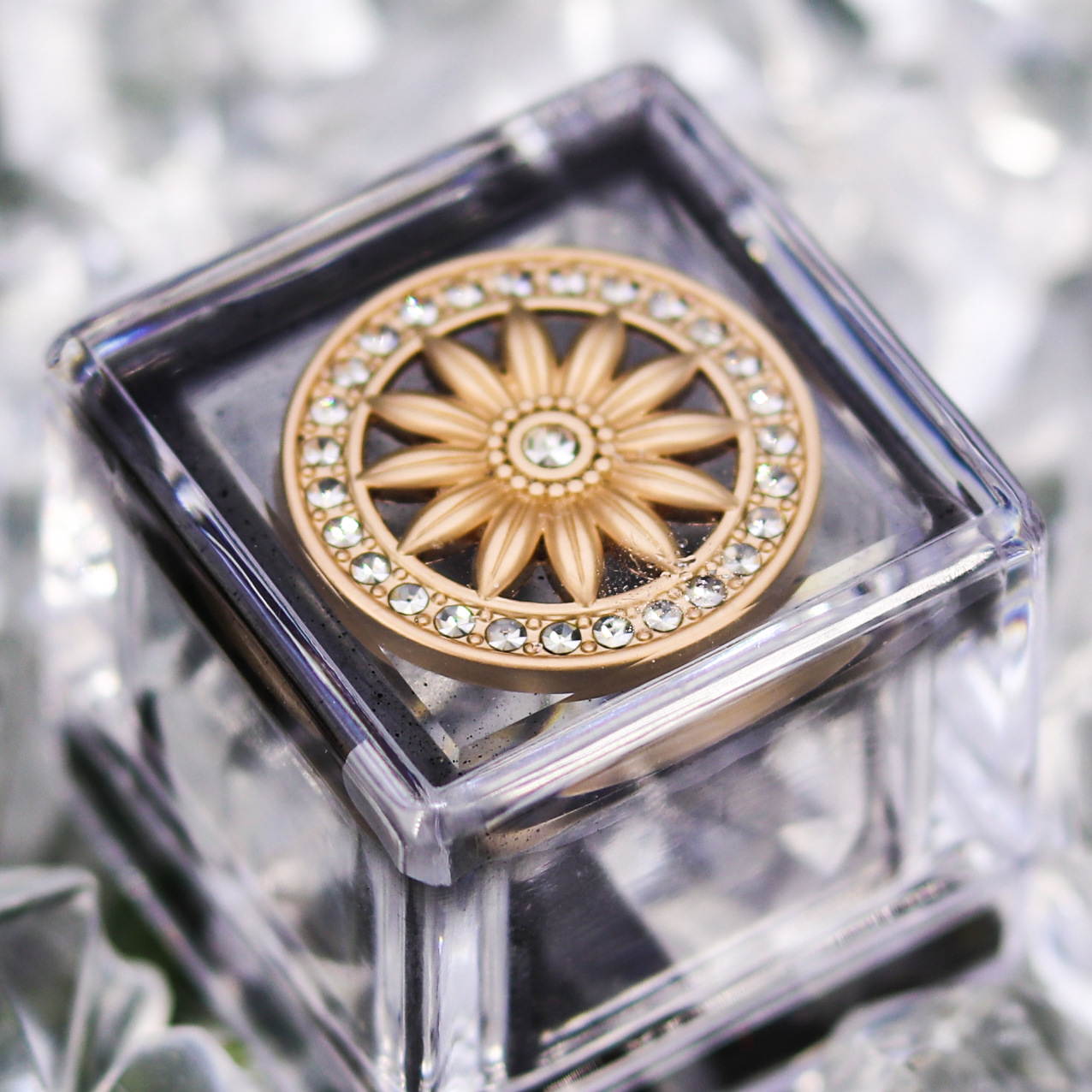 BilliardChalkBox巧粉镶钻内嵌金属金轮盘饰品收纳盒展示盒