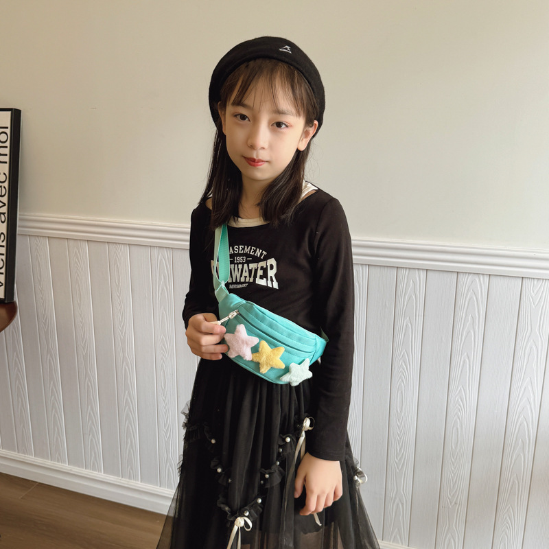 Bolso de pecho japonés pequeño fresco para niños y niñas Bolso de mensajero de bebé de estrella linda de dibujos animados Nuevo bolso para niños Lona