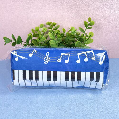 Piano keyboard note single-layer pen bag for primary school students, children fabric pencil bag, stationery bag, stationery pencil case