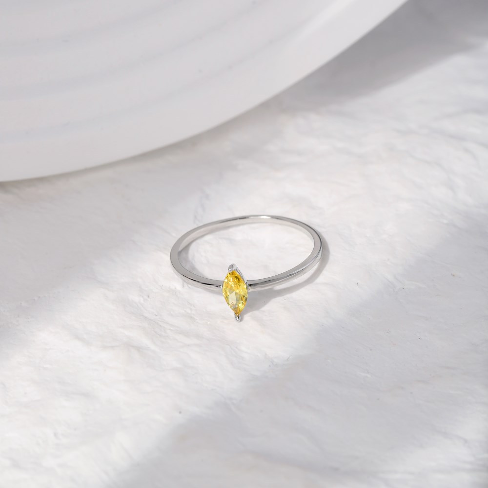 Retro Geometric Sterling Silver Plating Zircon Rings 1 Piece