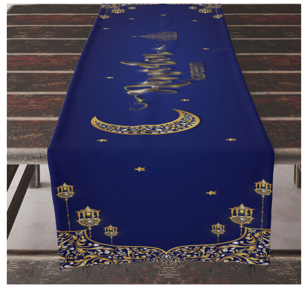 Nuevos festivales nacionales transfronterizos luces de luna dorada impresión azul almohada paquete de almohadilla bandera de estilo nacional hogar