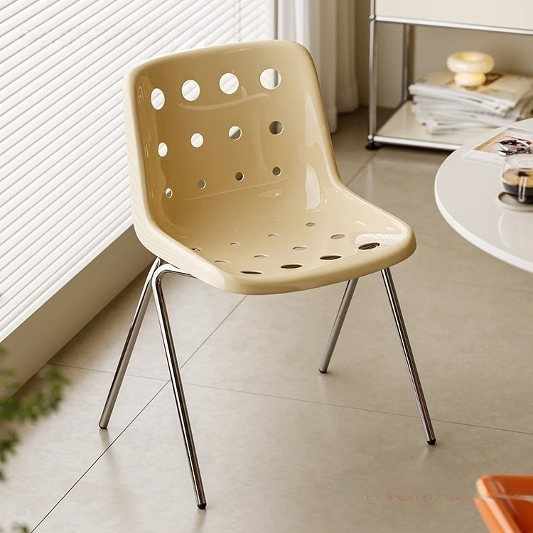 Cheese Chair Creative Ins Home Plastic Dining Chair Simple Designer Mid-Century Dining Chair Cream Style Backrest Stool