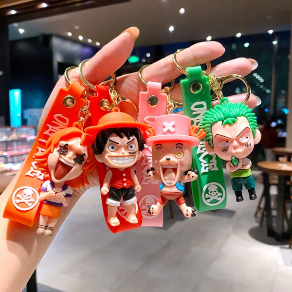 Cross-border Animation New One Piece Keychain Luffy Nami Shan Zhi Solon Key Chain Doll Men's and Women's Pendant Pendant
