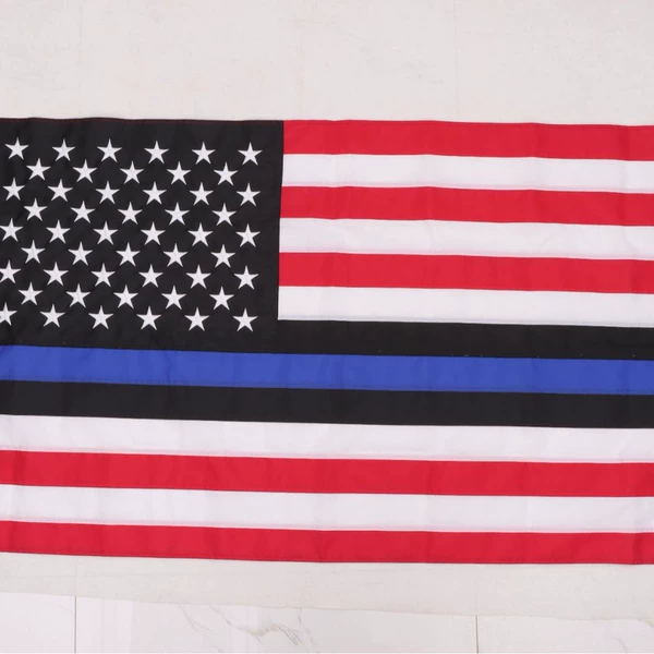 American blue stripe police flag 3*5FT