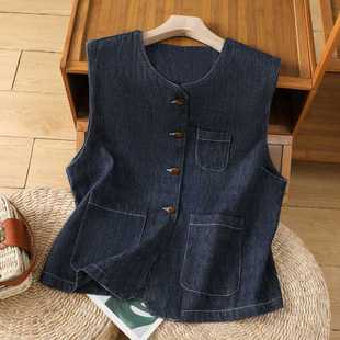 Real Shot 2025 Spring and Summer New Vest Women's Casual Sleeveless Vest Vest with Vest Breasted Retro Jacket All-match Top Women