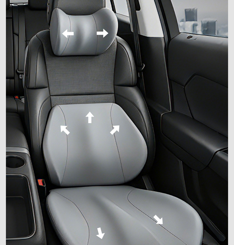 Car Headrest Memory Foam Lumbar Support Neck Pillow Ergonomic Car Seat Cushion Seat Backrest Waist Protector