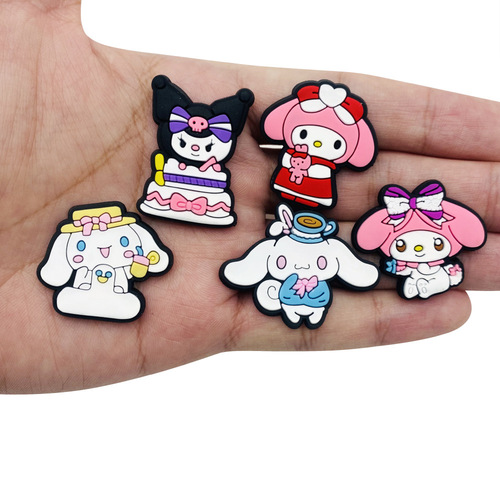 37 pieces of Sanrio Melody Kuromi Cinnamon Dog Cave Shoes Flower Croc Shoe Buckle Shoes Accessories DIY