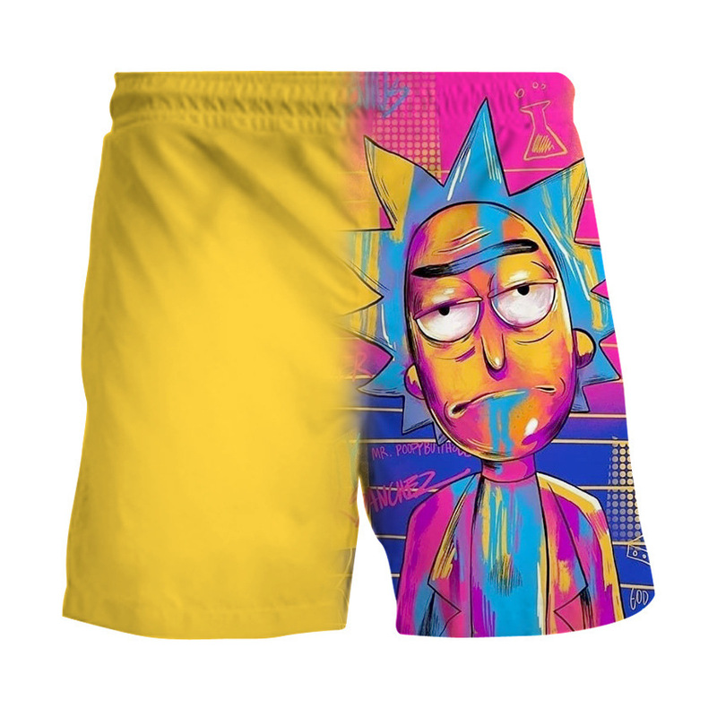 Wish Cross-Border Rick and Morty 3D Digital Printing Men's Beach Shorts Cartoon Animation Loose Shorts