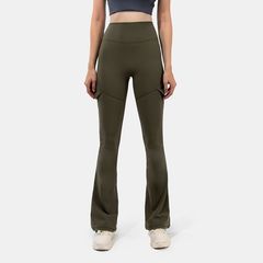 Amazonの新しいヨーロッパとアメリカのワイドレッグパンツ、タイトフィット、ヌード感、ヒップアップオーバーオール、フレアパンツ、ハイウエスト、ややフレアヨガパンツ