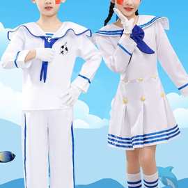 新款儿童小海军演出服男女水手表演服水兵夏令营运动会军装合唱服