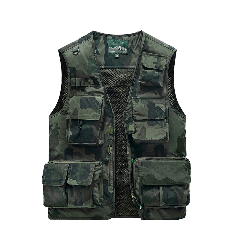 Función de montaña de alta gama para exteriores Chaleco de chaleco multibolsillo Chaleco para fotógrafo de pesca para hombre Chaleco de herramientas personalizado