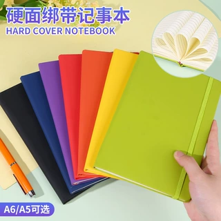 跨境专供硬面精装绑带笔记本A5A6商务办公日记本定制logo批量批发