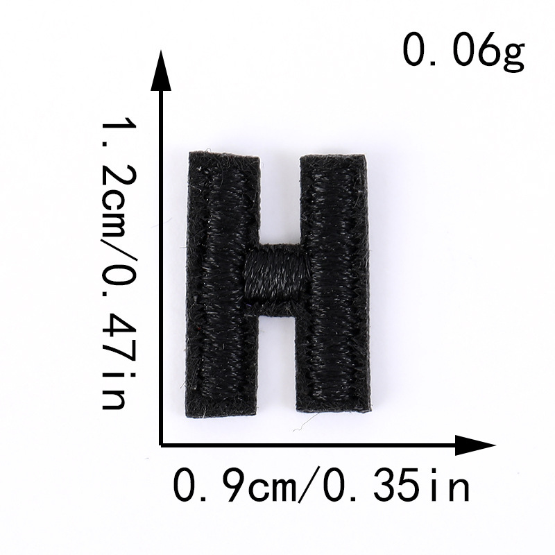 电脑刺绣布贴黑白小数字字母跨境批发DIY服饰补丁装饰贴刺绣辅料|undefined