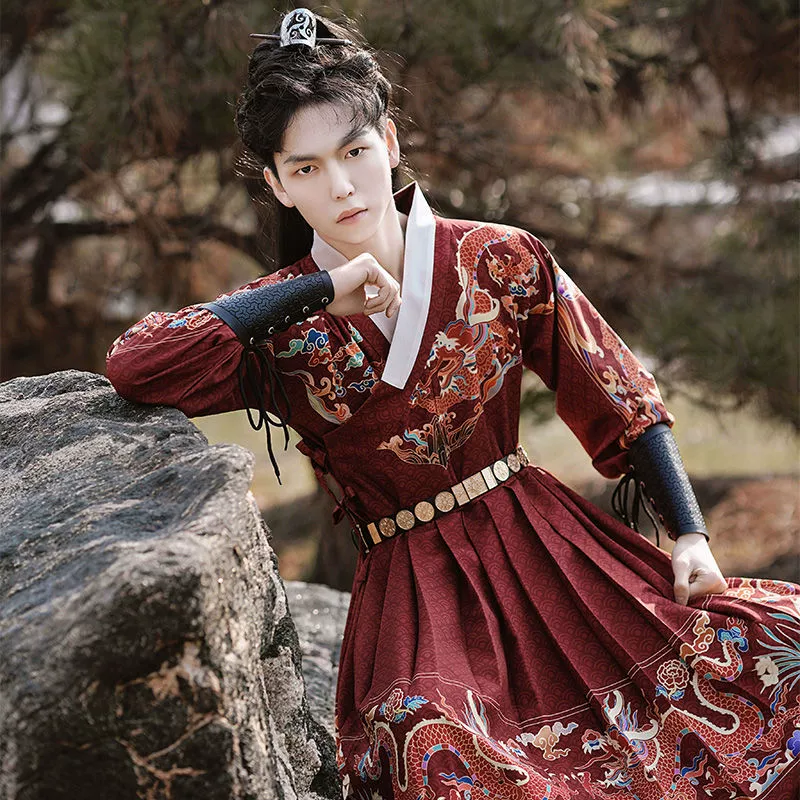 Сумрачная династия Hanfu Мужская 2025 новая вышитая весенняя риза Feiyu костюм Jin Yi Wei одежда Python халат трейлер Мужчина и женщина китайский стиль