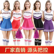 外贸货源成人学生啦啦操运动装足球宝贝连衣裙舞台表演服啦啦队服