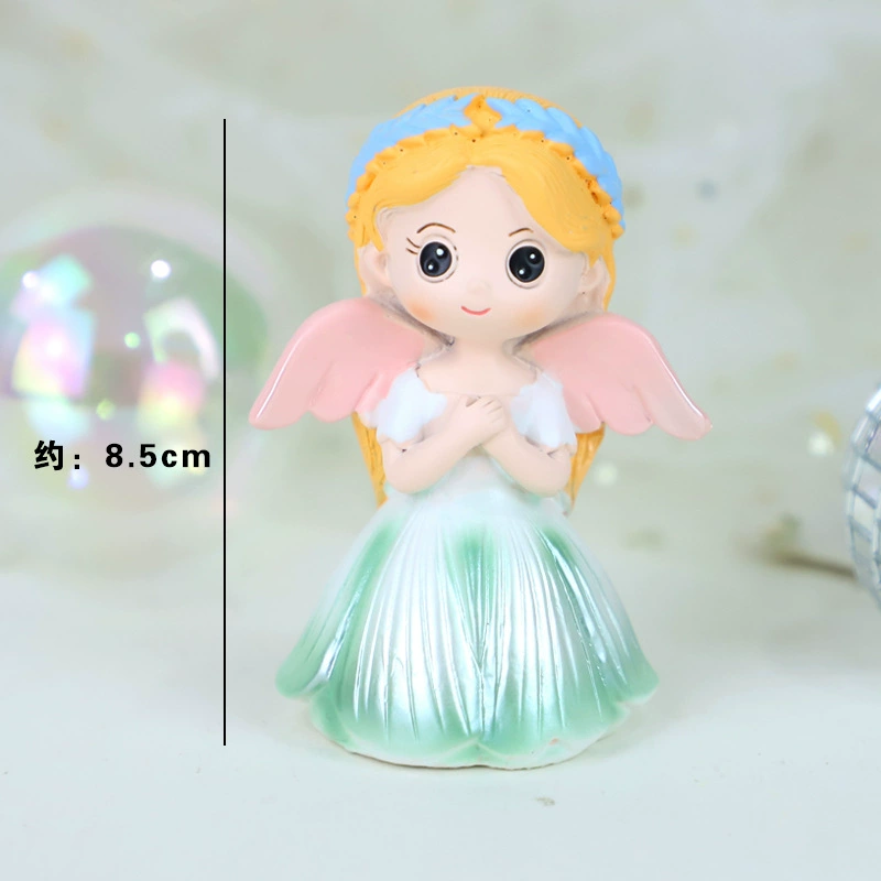 Cake topper resin (Sara) with golden ball cloud and princess fairy figures, hand‑made, 0.098 kg