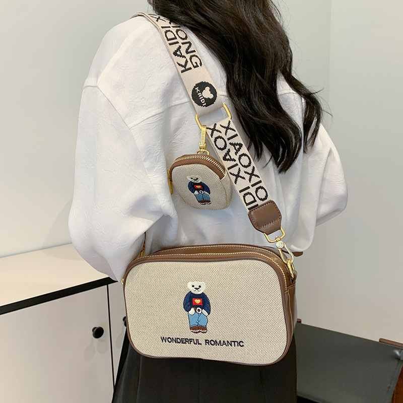 Katie Bear Factory 2025 New Women's Bag Fashion Versatile Shoulder Crossbody Bag Bear Bag Cross-Border Bag for Women