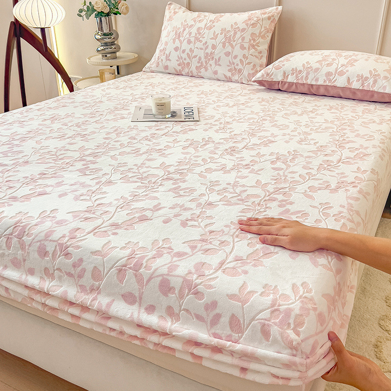 Leche cama de terciopelo mono pieza 2025 nuevo invierno coral cama de terciopelo más terciopelo colchón grueso cubierta de protección sábanas