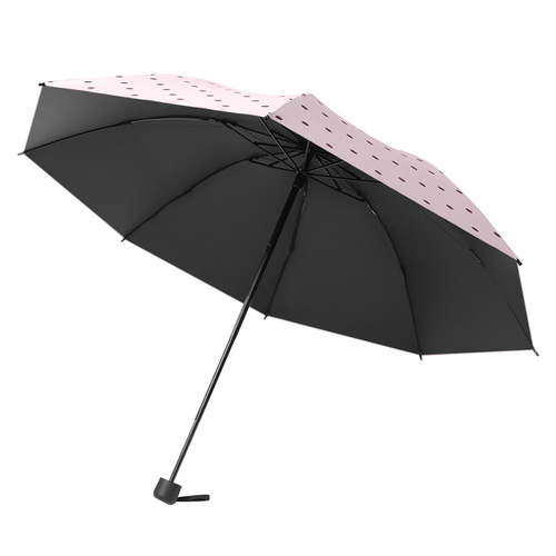 Lime Love Sun Umbrella with 3-fold Wave Pattern Classic Round Dots Korean Style Wholesale Fresh and Light UV Protection Sun Umbrella