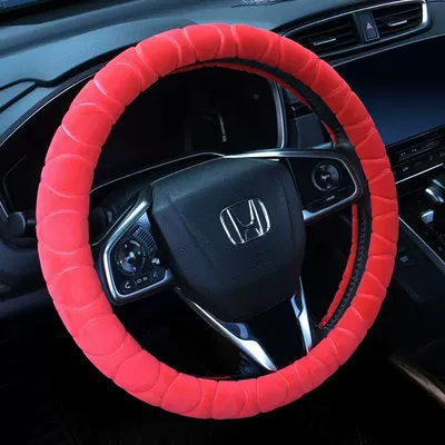 Steering wheel cover: Handlebar Cover Long and Short - 3d-embossed-whole-root-red-38cm-steering-wheel-cover