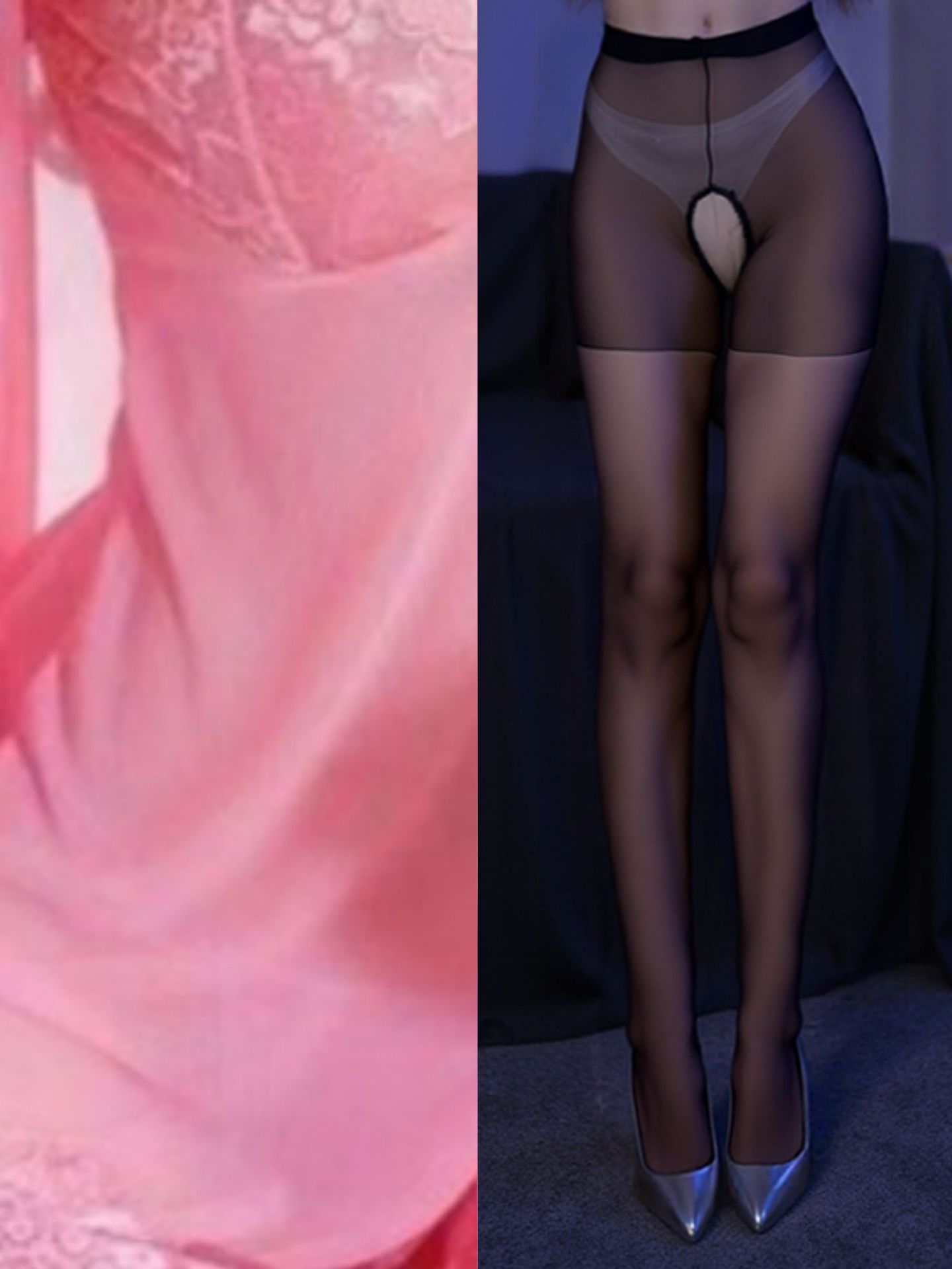 수박 레드 + 블랙 가랑이 없는 양말