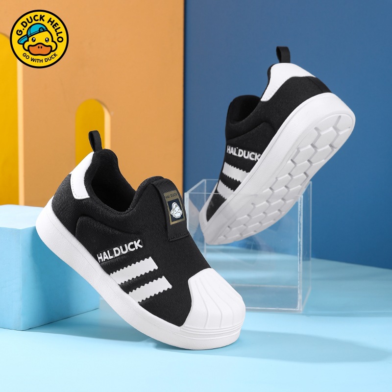 Pequeño pato amarillo conchas zapatos de skate para niños 2025 primavera y otoño nuevos zapatos de suela suave antideslizante para niñas y niños