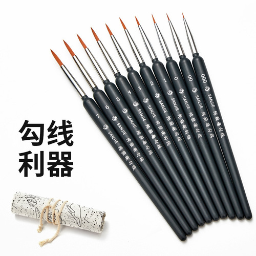 Cross-border Nail Art Liner Brush, Wolf-Hair Liner Brush for Chinese Painting, Watercolor & Gouache Coloring, and Oil Painting Outlining