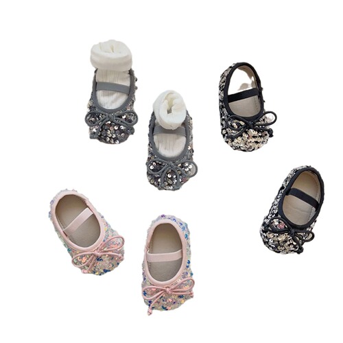 Spring and Autumn New Women and Children's Shoes Baby First Walking Shoes Sparkling Princess Shoes Girls Baby Shoes Korean Version Toddler Single Shoes