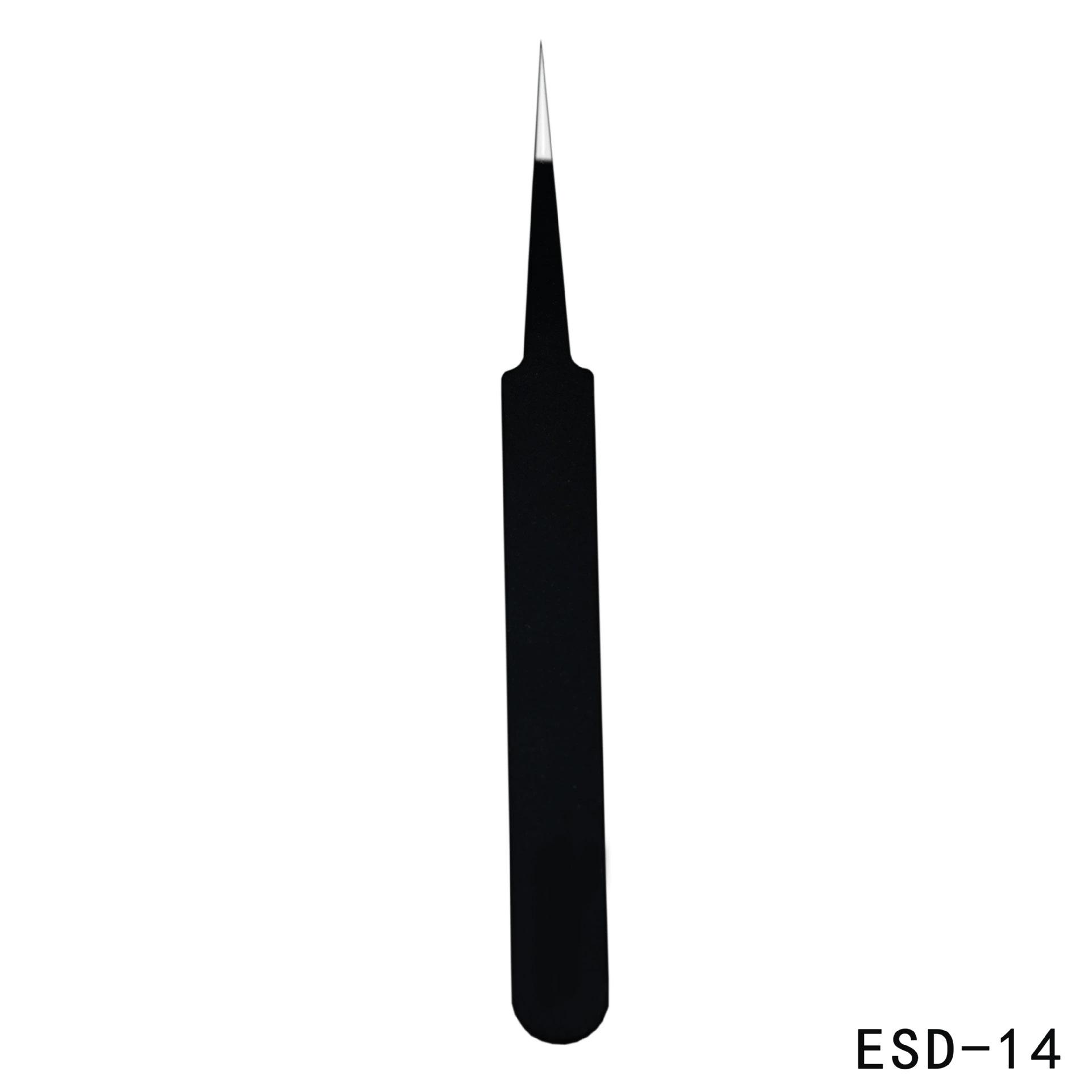 Pinzas de acero inoxidable para manualidades, pinzas puntiagudas para decoración de uñas, pestañas postizas, herramienta antiestática ESD-15 para bisutería.