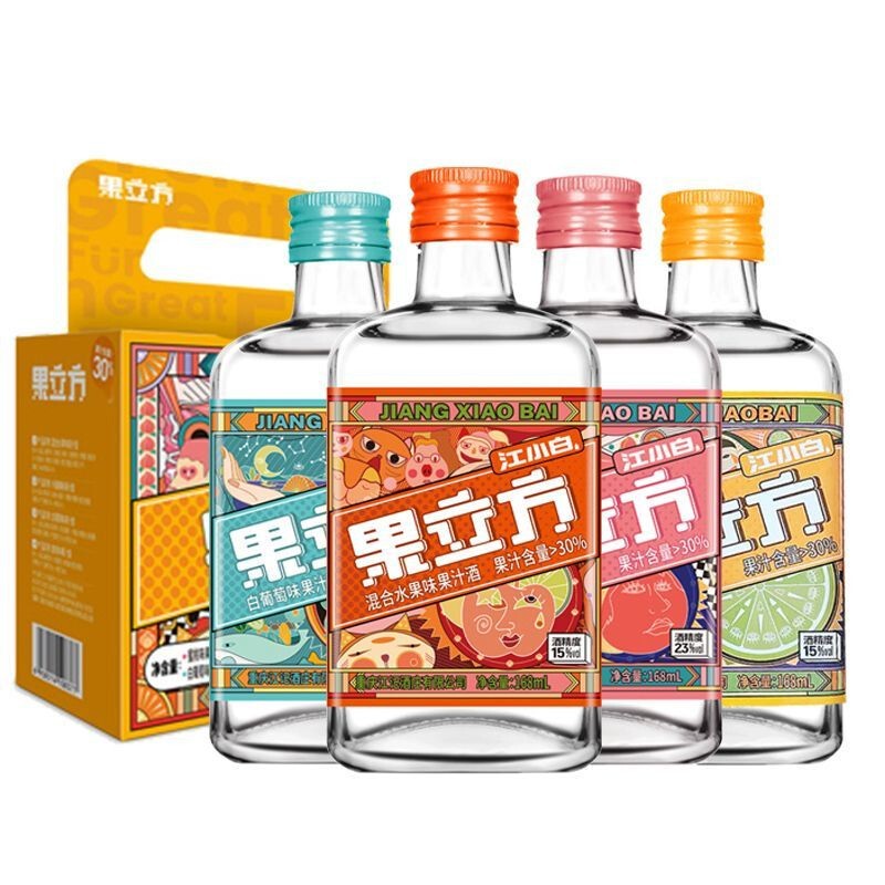 Jiang Xiaobai Fruit Cube 168ml Slightly Tipsy Sorghum Wine for Women Low-Alcohol Sweet Fruit Wine
