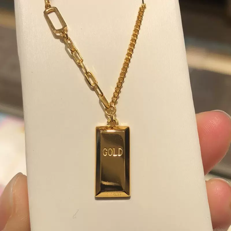 足金999暴富小金条项链 5G黄金周家小红书爆款小金条套链水贝批发