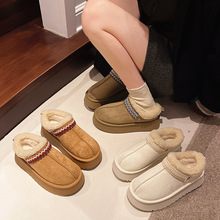 圆头厚底套脚棉鞋女2025秋冬新款时尚舒适加绒保暖女式雪地靴批发