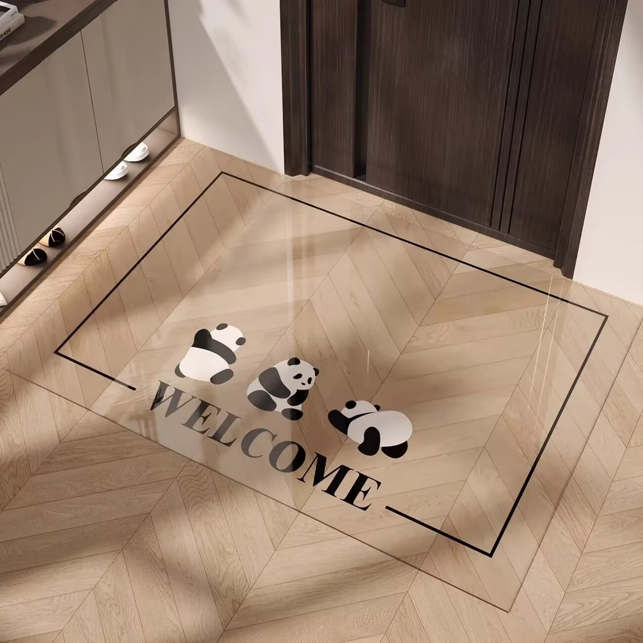 Entrance Door Floor Mat Accessible Luxury High-End Pvc Transparent Soft Glass Anti-Slip Foot Mat Entrance Home Entrance Door
