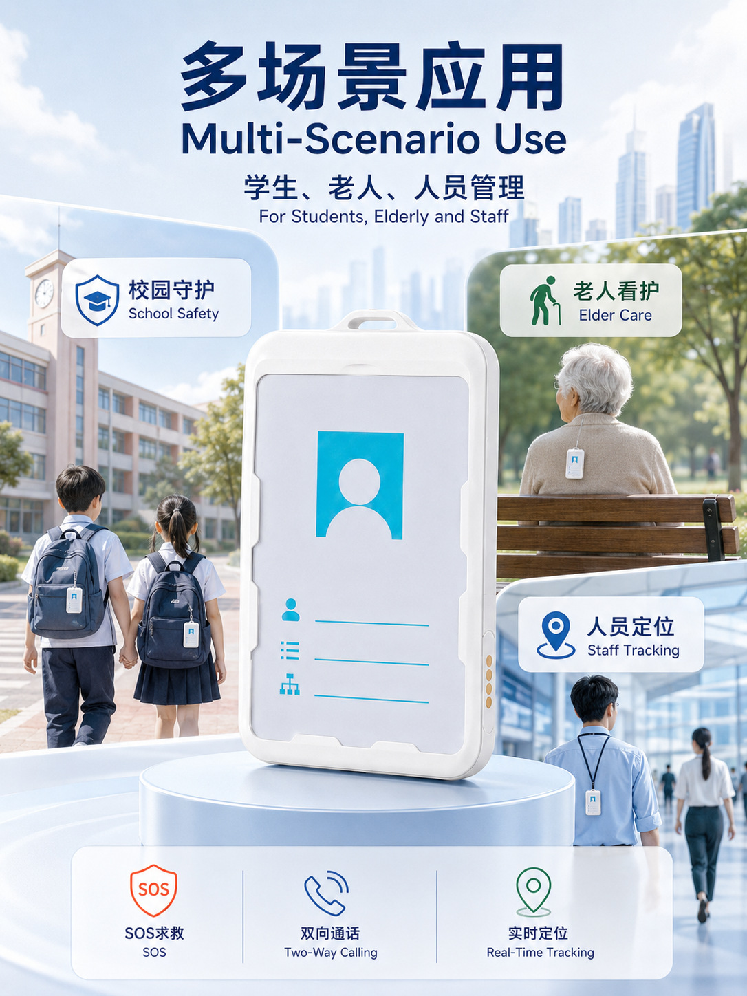 International Smart GPS Electronic Badge Locator for Field Patrol Management and Employee Attendance Tracking in Sanitation Services