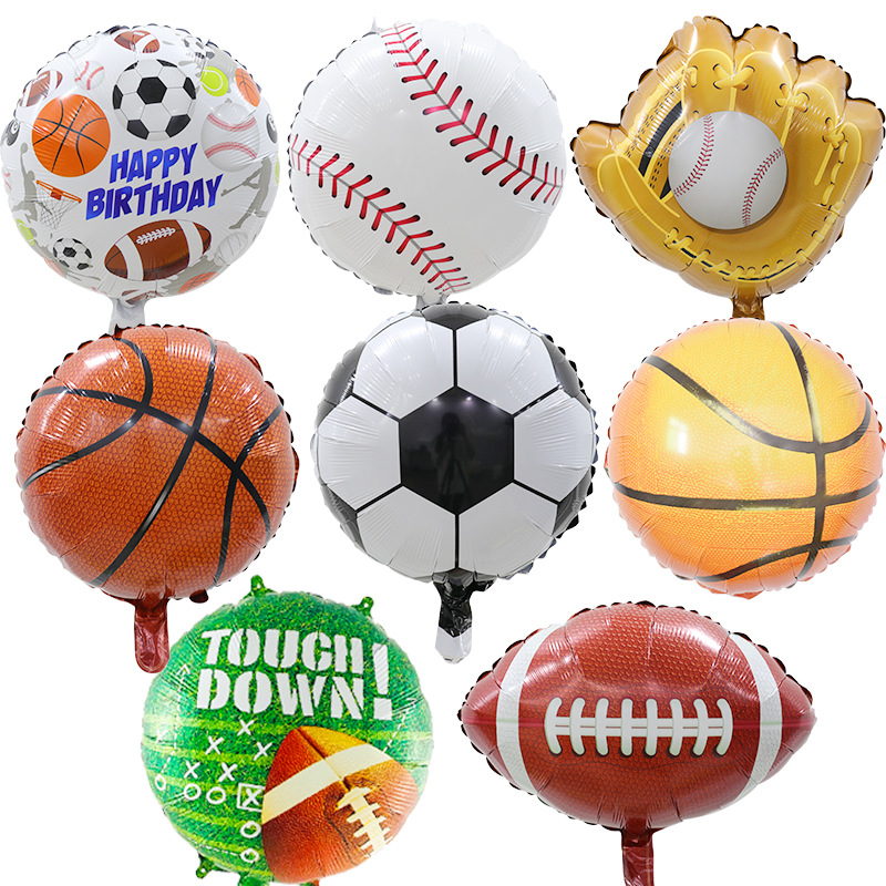 Cross-border World Cup match bar decoration football basketball aluminum foil balloons children's birthday baseball olive ball balloons