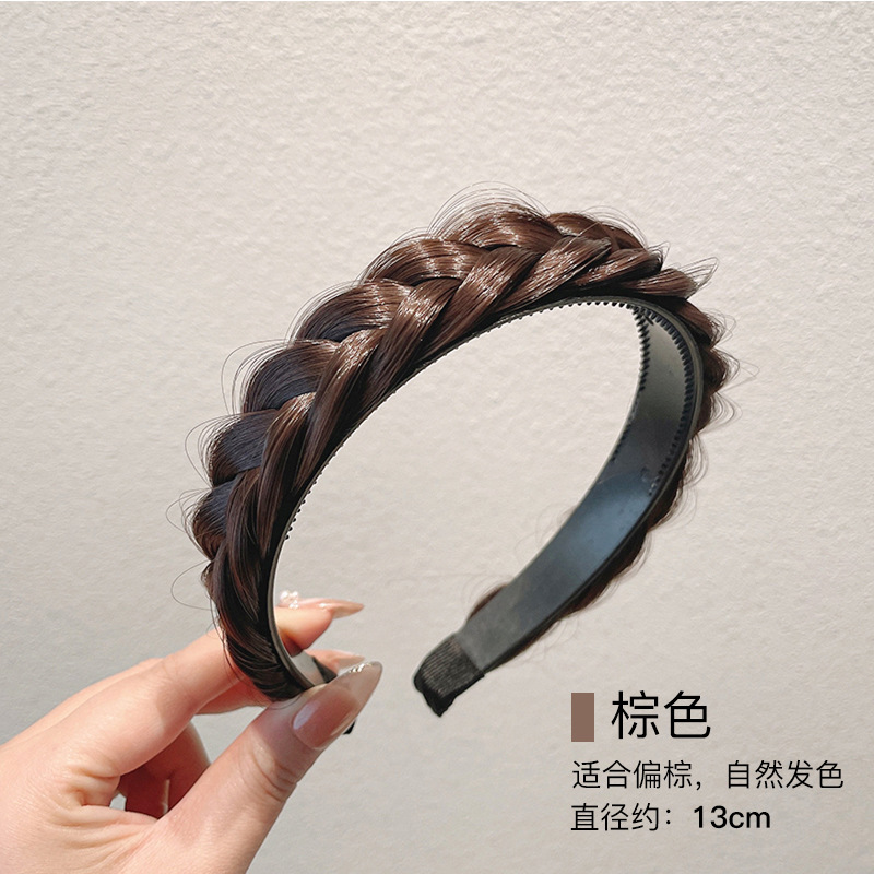 Twist trenza peluca diadema femenina alta Cráneo superior cara lavado integrado hueso de pescado trenza diadema pelo presionando tocado trenza horquilla pelo paquete