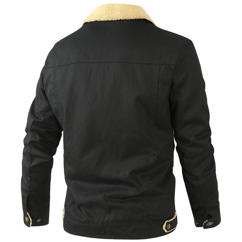 Men's Fleece-lined Workwear Jacket Casual Spring Autumn Blazer_voghion.com