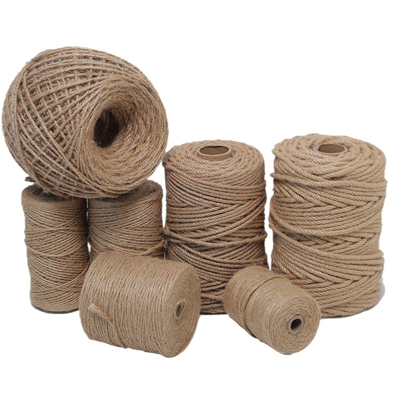 Cuerda de cáñamo cuerda de etiqueta decorativa vinculante cuerda hecha a mano DIY alambre trenzado foto pared material tejido cuerda gruesa y delgada Alambre de cáñamo