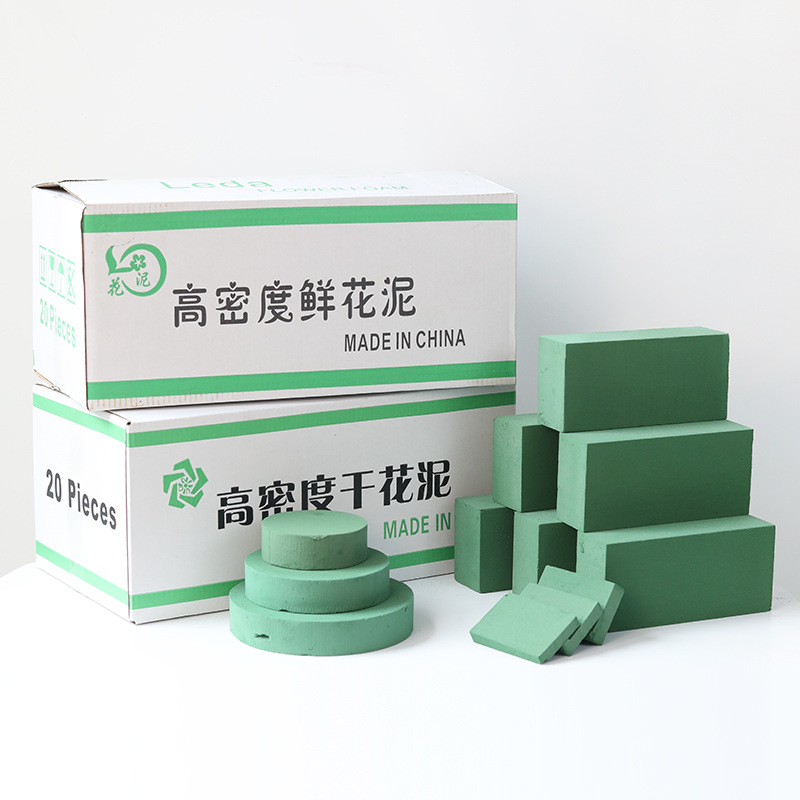 Flor de barro arreglo floral bloque de barro tienda de flores absorbente especial rápido material de embalaje de flores de alta densidad esponja redonda lote de fábrica