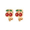 Cartoon fruit earrings, accessory, Korean style, no pierced ears