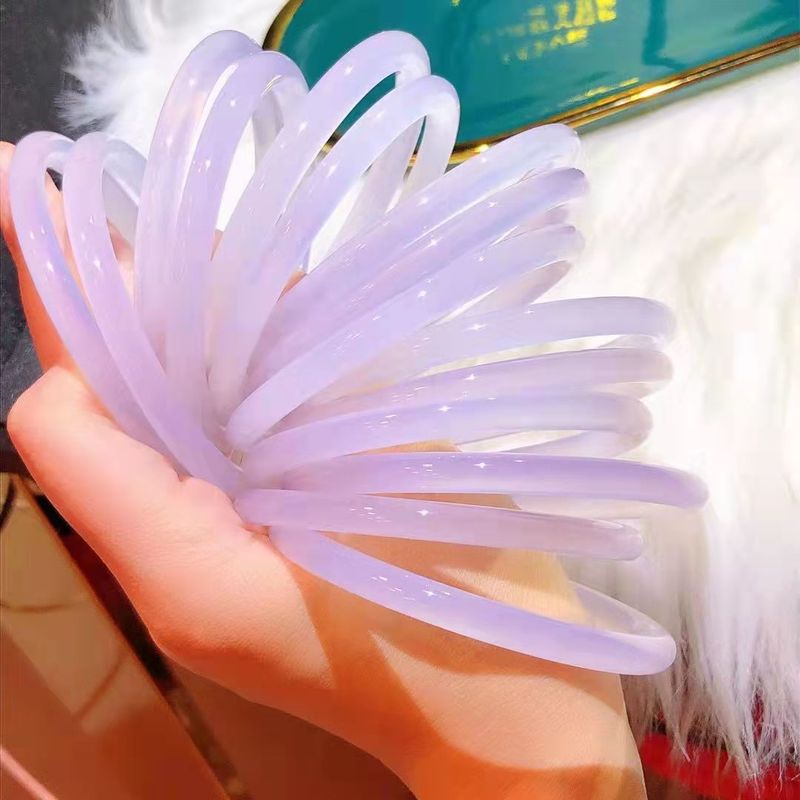 天然バイオレット玉髄ブレスレット氷種淡紫ラベンダー瑪瑙ブレスレット少女レイシ冷凍円条美人ブレスレット|undefined