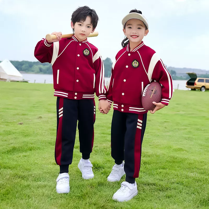 红色班服三件套 幼儿园园服春秋装英伦风休闲儿童运动会校服套装
