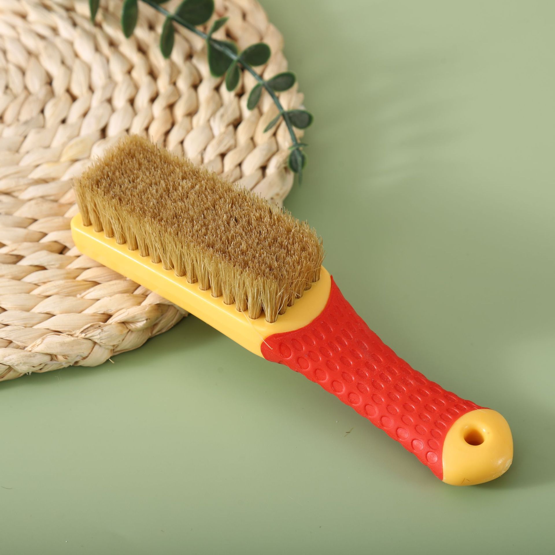 Cepillo amarillo de cerdas de silicona de 7 filas con mango amarillo (altura del cabello 1,6 cm