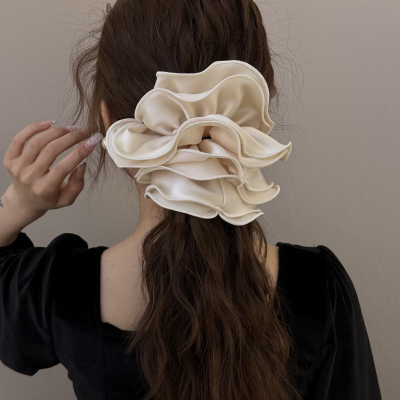 High-quality satin ruffle lace hair tie, hair accessory, hair ornament, lace headband, Korean-style hair accessory