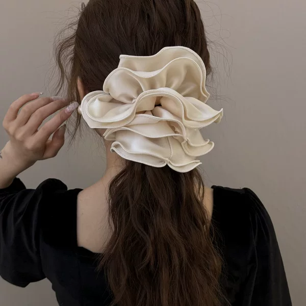 High-quality satin ruffle lace hair tie, hair accessory, hair ornament, lace headband, Korean-style hair accessory