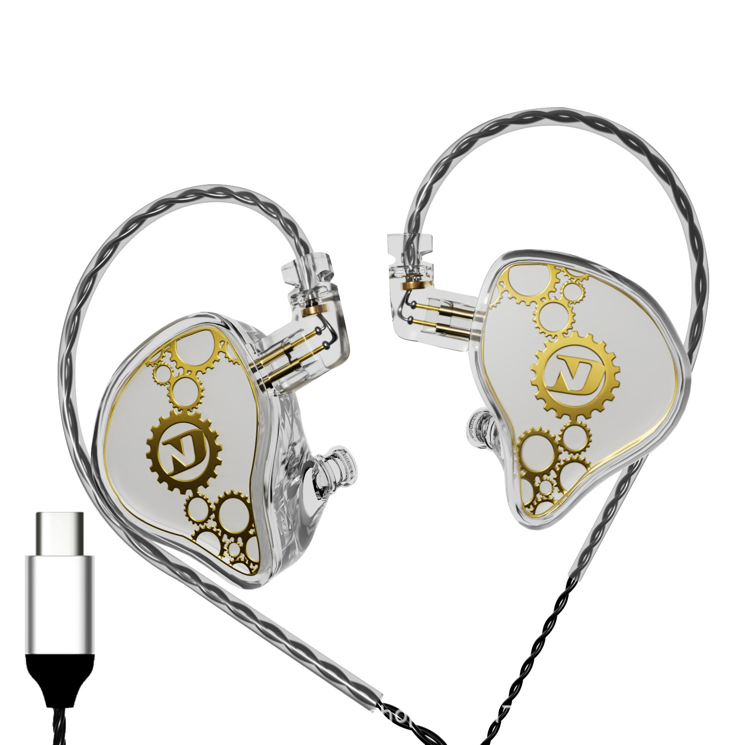 Auriculares con cable ND Venus en la oreja tipo c tapones para los oídos con orificio redondo HIFI de alta calidad de sonido monitor de graves pesados en vivo