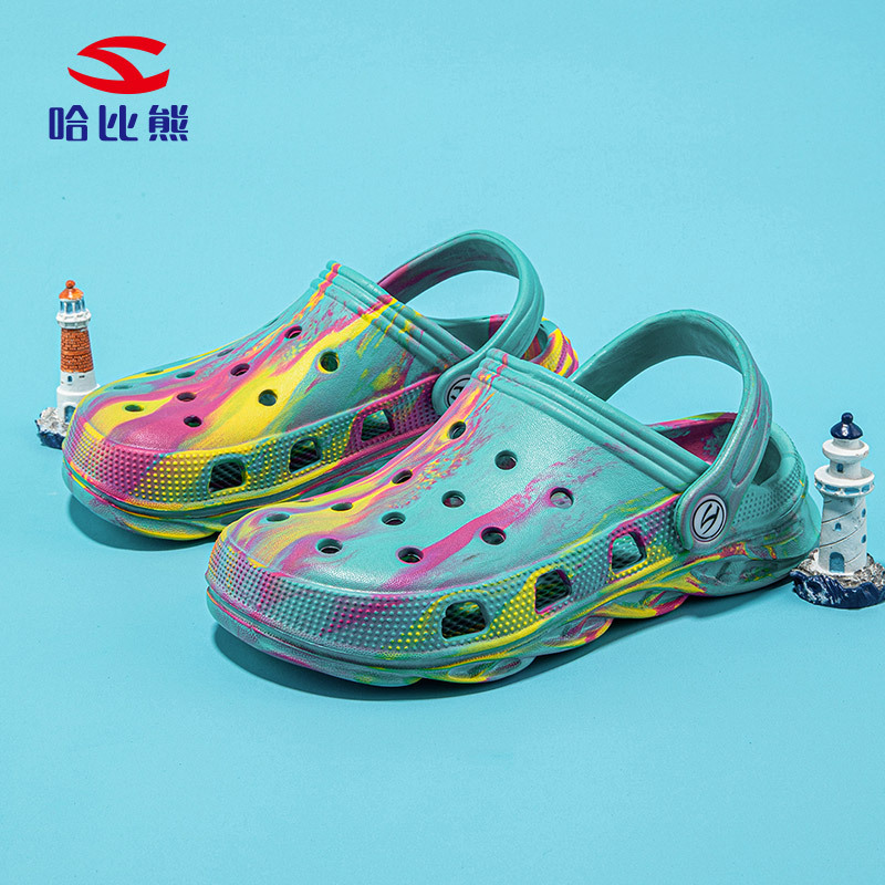 Zapatos para niños Hobbit Bear Zapatillas para niños y niñas 2024 verano nuevas sandalias Baotou zapatos con agujeros zapatos para bebés adultos huecos