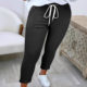2025 cross-border European and American AliExpress new belt small feet girdle female solid color foreign trade temperament casual pants
