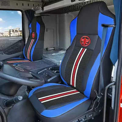 Jh6 Truck Seat Cover J6L, Seat cushion, seat cover - upgraded-model-vertical-stripe-ice-silk-model-black-blue-alone-main-drivers-piece